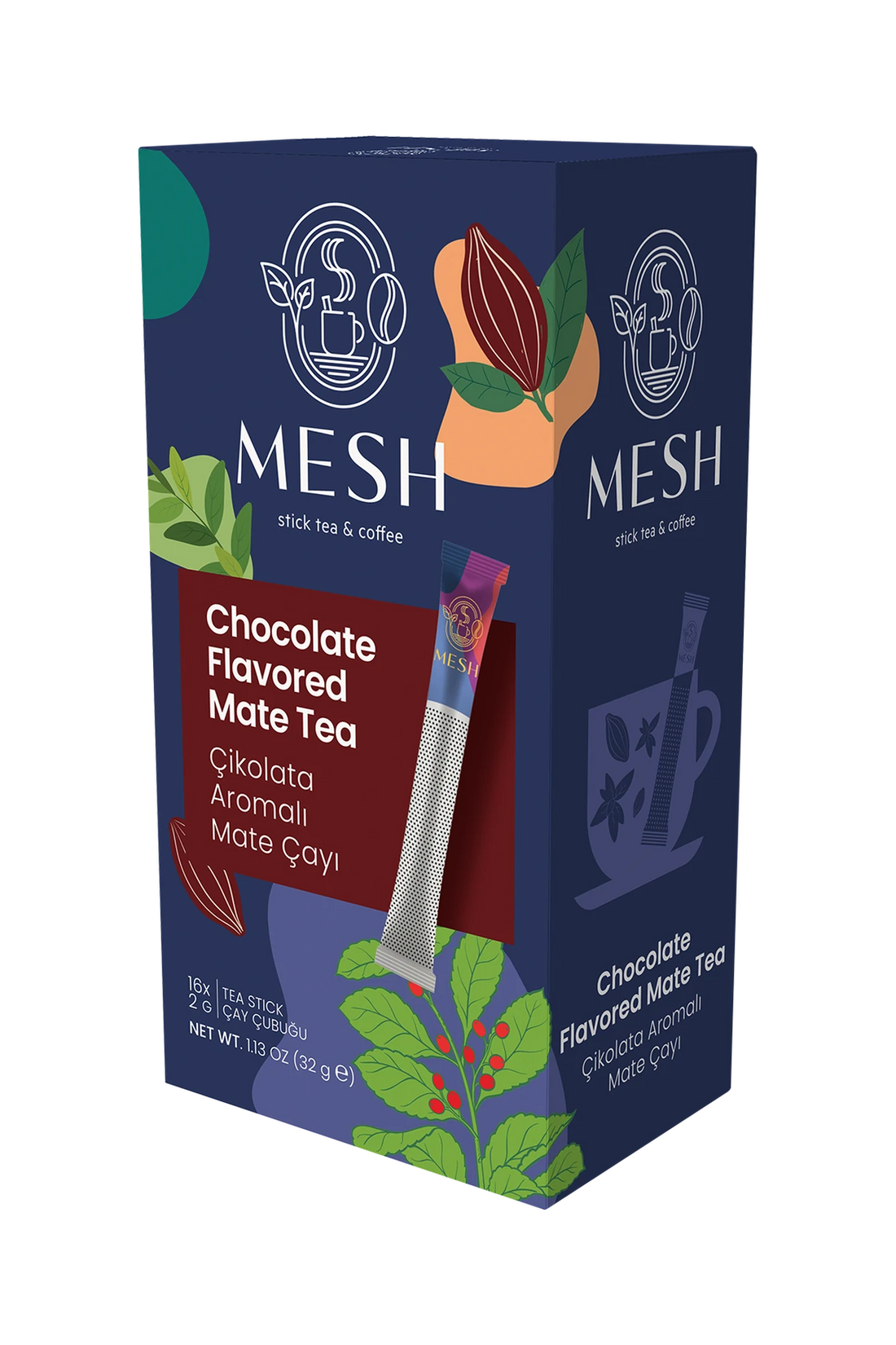 Çikolata Aromalı Mate Çayı, 16'lı Mesh Stick kutusu