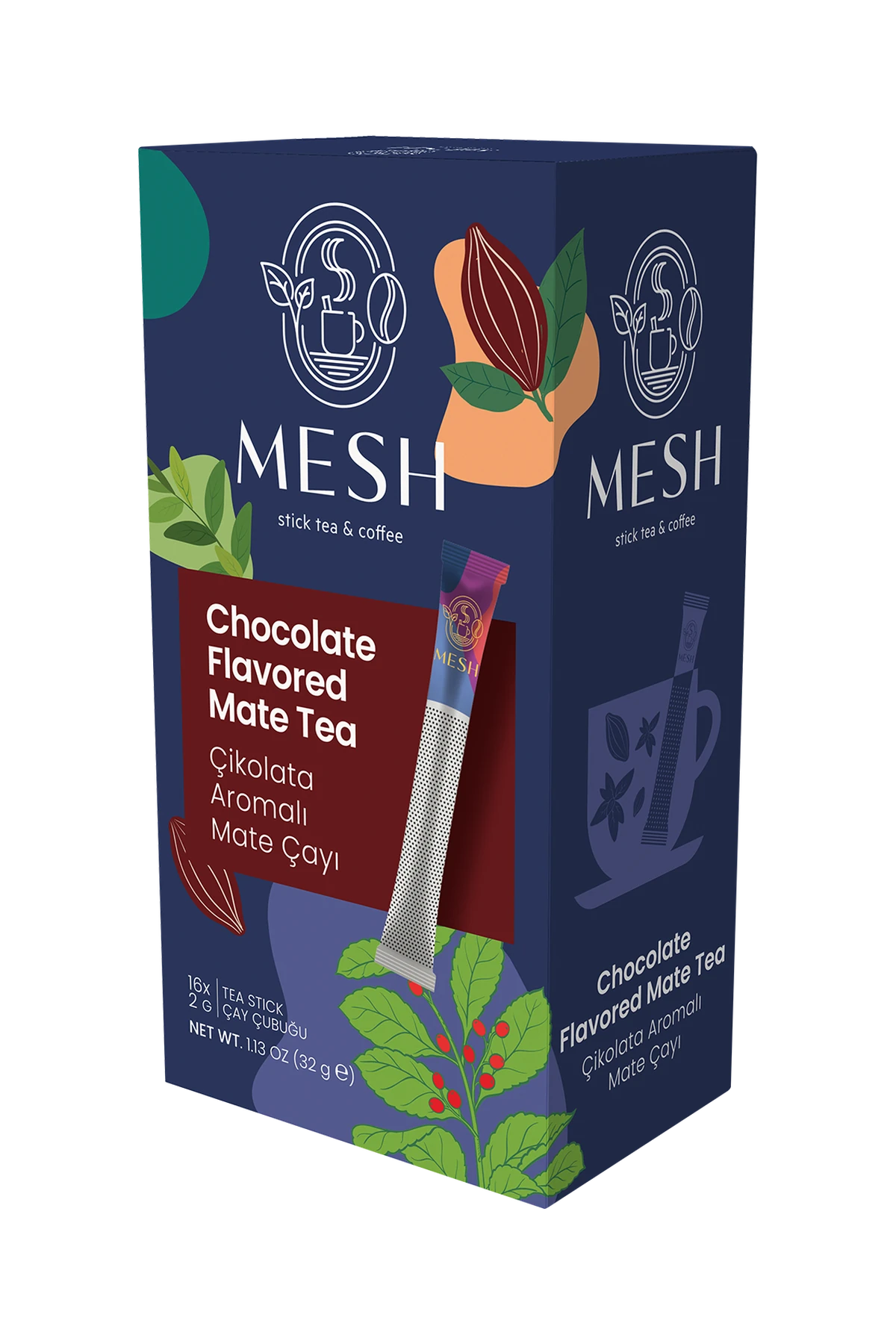 Çikolata Aromalı Mate Çayı, 16'lı Mesh Stick kutusu