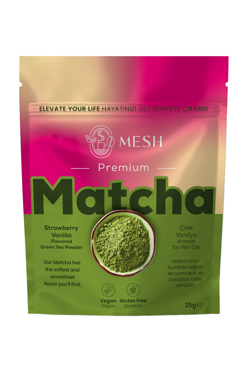 Çilek Vanilya Aromalı Matcha
