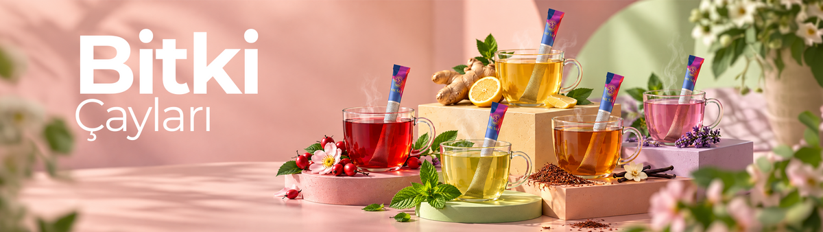Bitki Çayları: Mesh Stick'leriyle demlenen bitki çayı fincanları