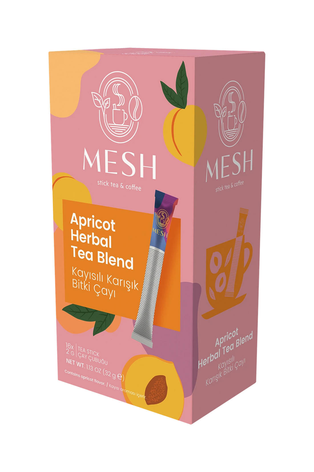 Kayısı Aromalı Karışık Bitki Çayı, 16'lı Mesh Stick kutusu