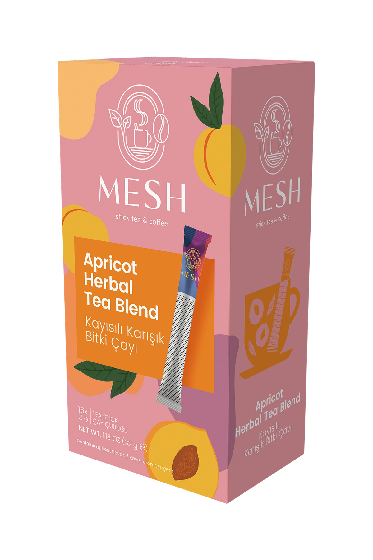 Kayısı Aromalı Karışık Bitki Çayı, 16'lı Mesh Stick kutusu