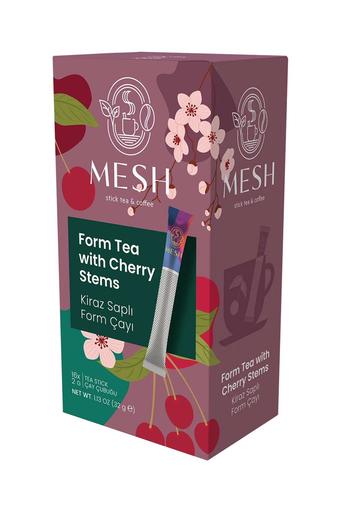 Kiraz Saplı Form Çayı, 16'lı Mesh Stick kutusu