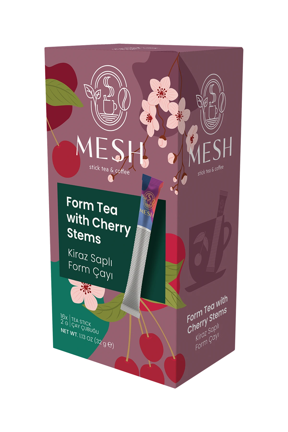 Kiraz Saplı Form Çayı, 16'lı Mesh Stick kutusu