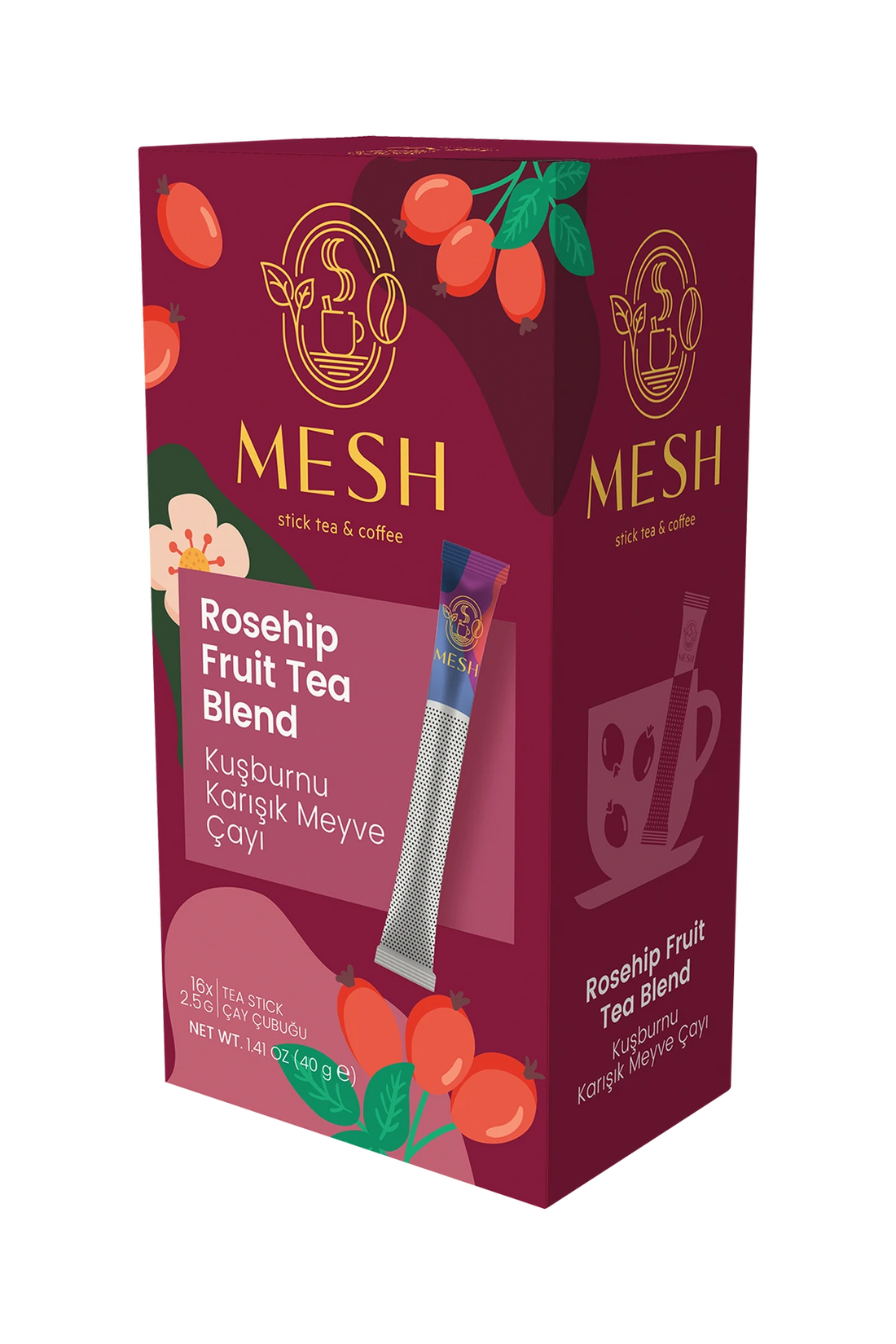 Kuşburnu Karışık Meyve Çayı, 16'lı Mesh Stick kutusu