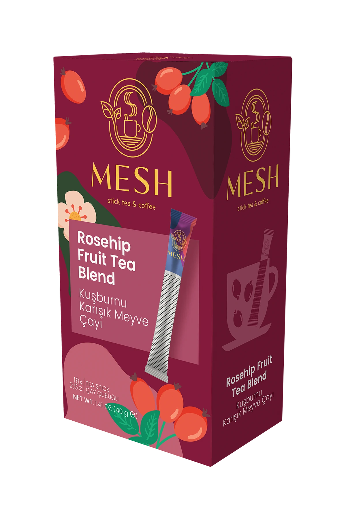 Kuşburnu Karışık Meyve Çayı, 16'lı Mesh Stick kutusu