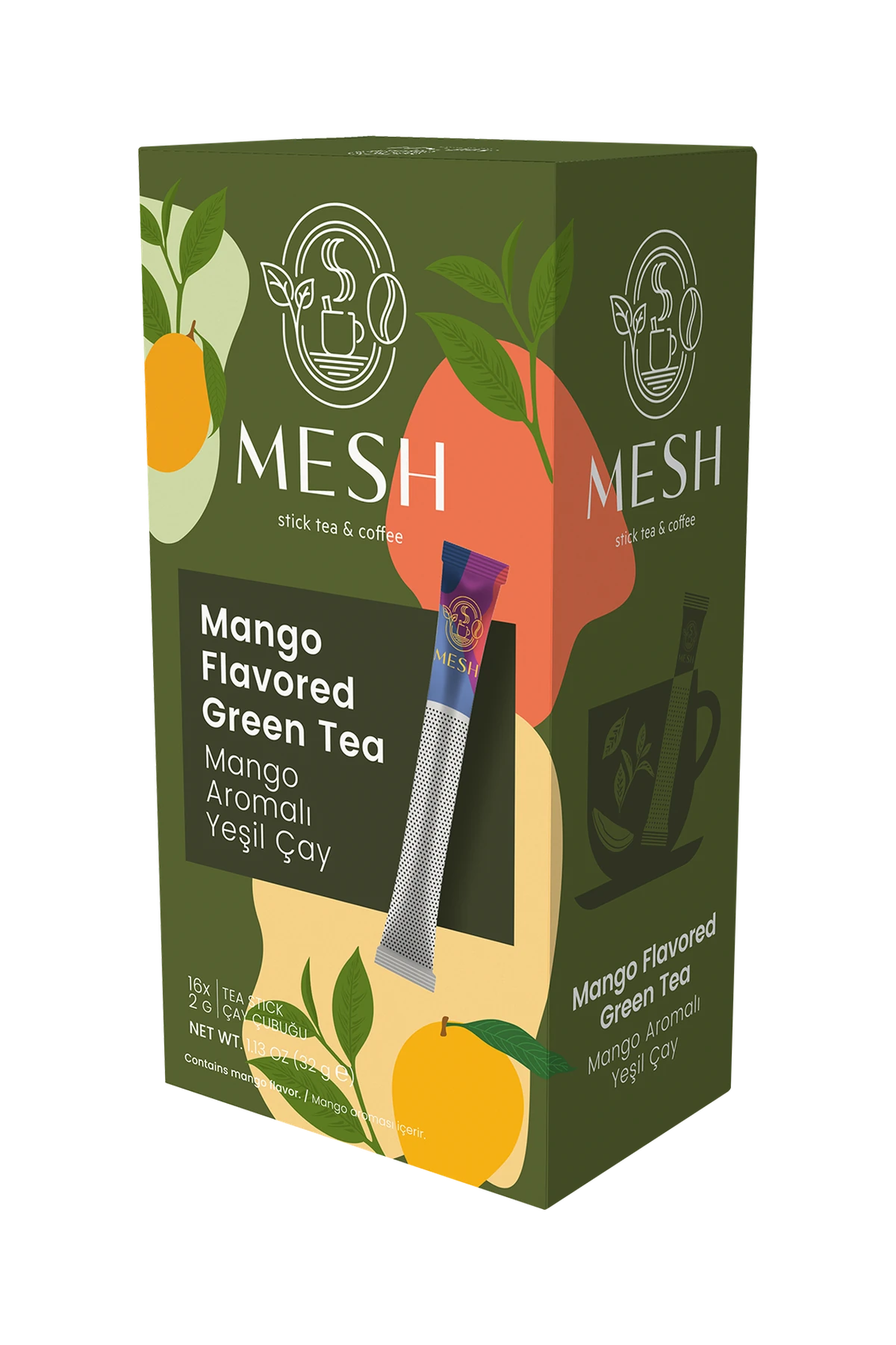 Mango Aromalı Yeşil Çay, 16'lı Mesh Stick kutusu