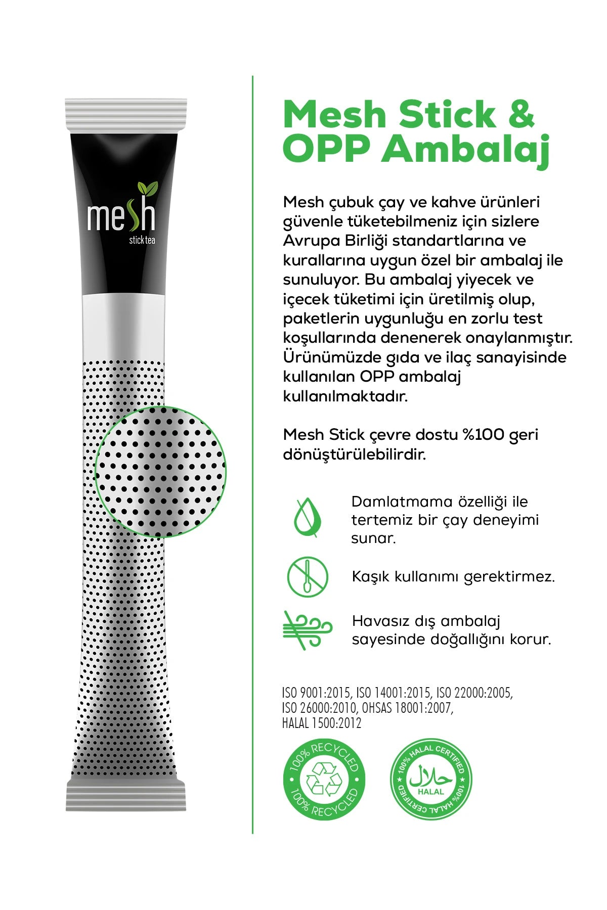 Mesh Stick ve OPP ambalaj bilgi görseli