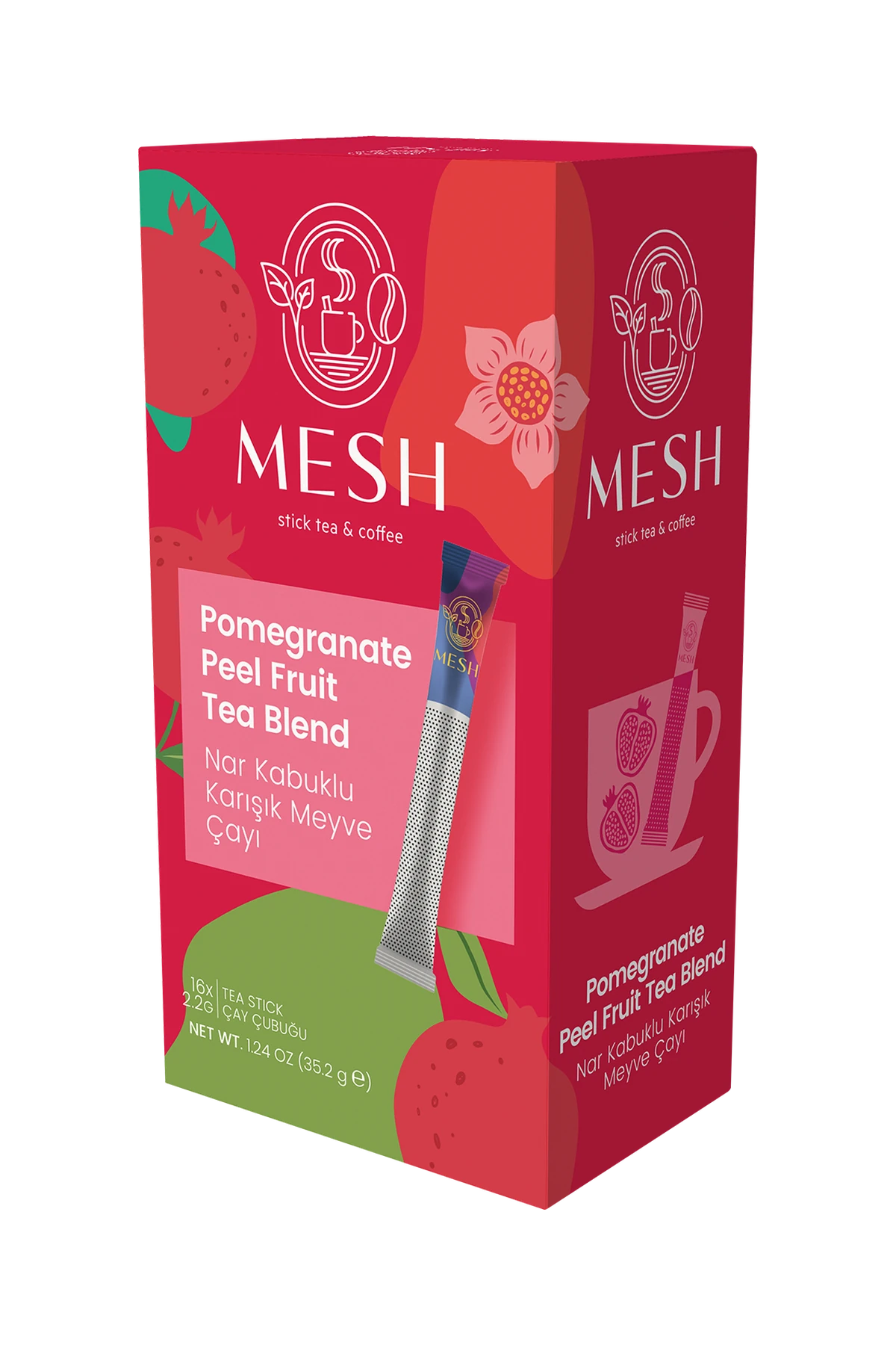 Nar Kabuklu Karışık Meyve Çayı, 16'lı Mesh Stick kutusu
