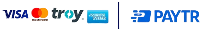 Visa, Mastercard, troy ve American Express ile PayTR güvenli ödeme