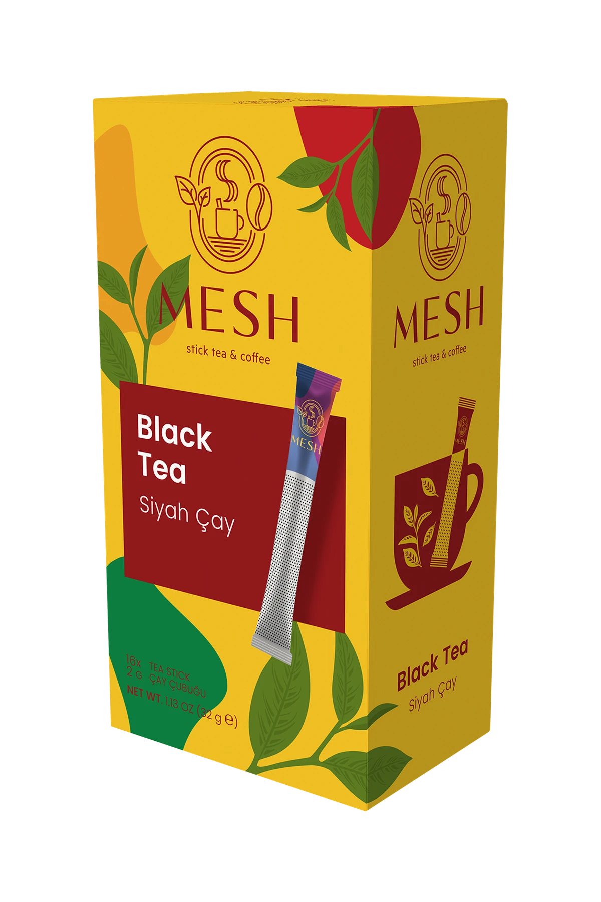 Black Tea, box of 16 Mesh Sticks